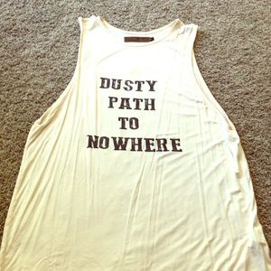 Cream graphic tank top